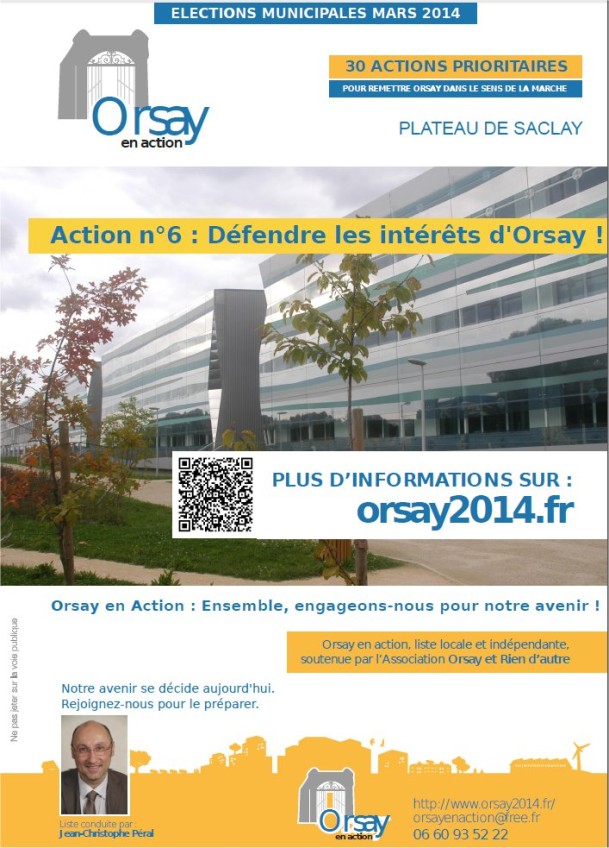 Action n°6 - Défendre les interêts d'Orsay