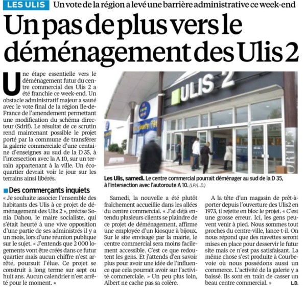 La Parisien - 2013 - 10 - 21 - Déménagement Carrefour Uli