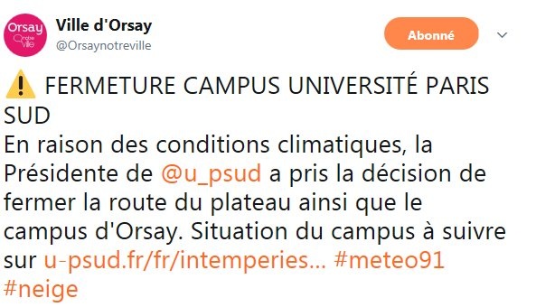Orsay sous la neige - Le fil d'actualité